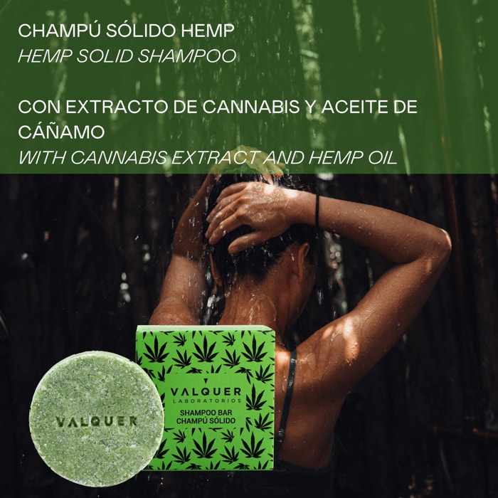 Valquer Champú sólido Hemp (extracto de cannabis y aceite de cáñamo) - 50 G