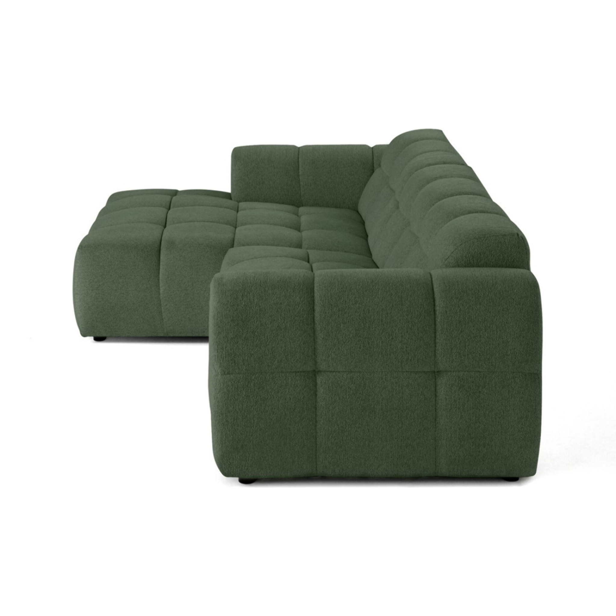 Ray - canapé d'angle gauche - 4 places - en tissu texturé - Vert