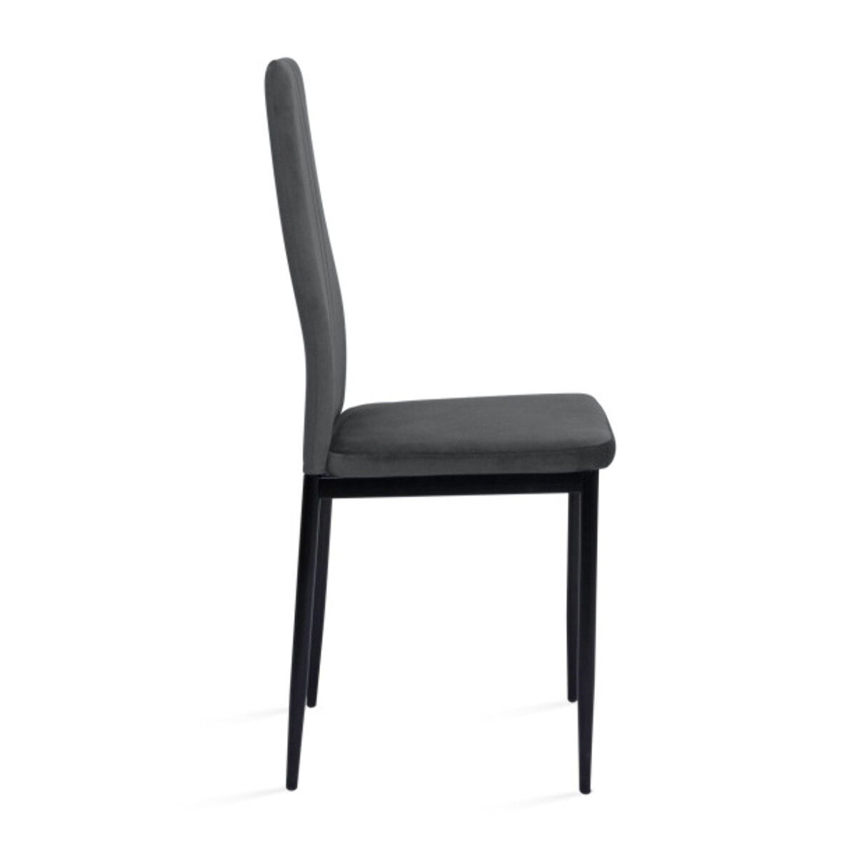 Chaises Jade en velours et pieds noirs - Gris anthracite