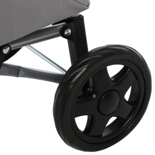 Chariot de courses 2 roues gris