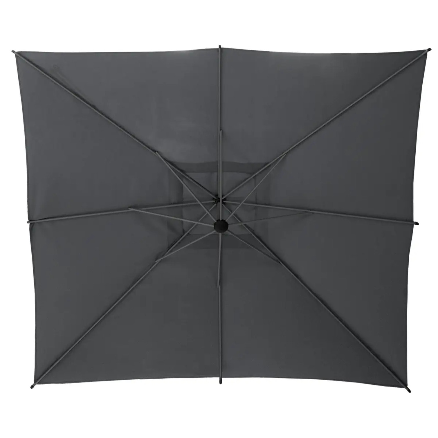 Parasol déporté carré "Manoa" ardoise D2,5x2,5m en acier