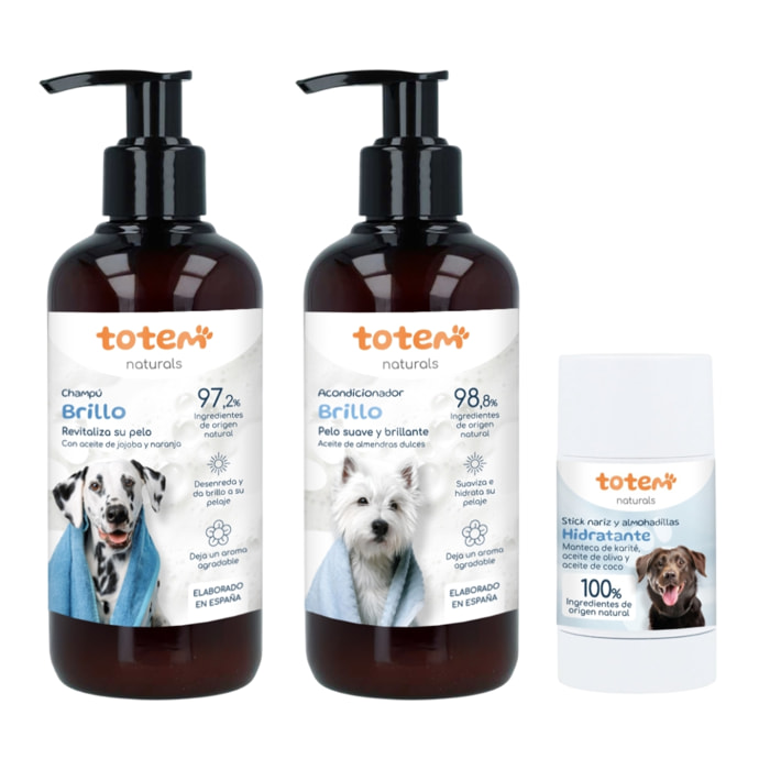 Totem Naturals | Pack Suavidad e Hidratación: Stick Nariz y Almohadillas 30 g + Champú 250 ml + Acondicionador 250 ml Natural