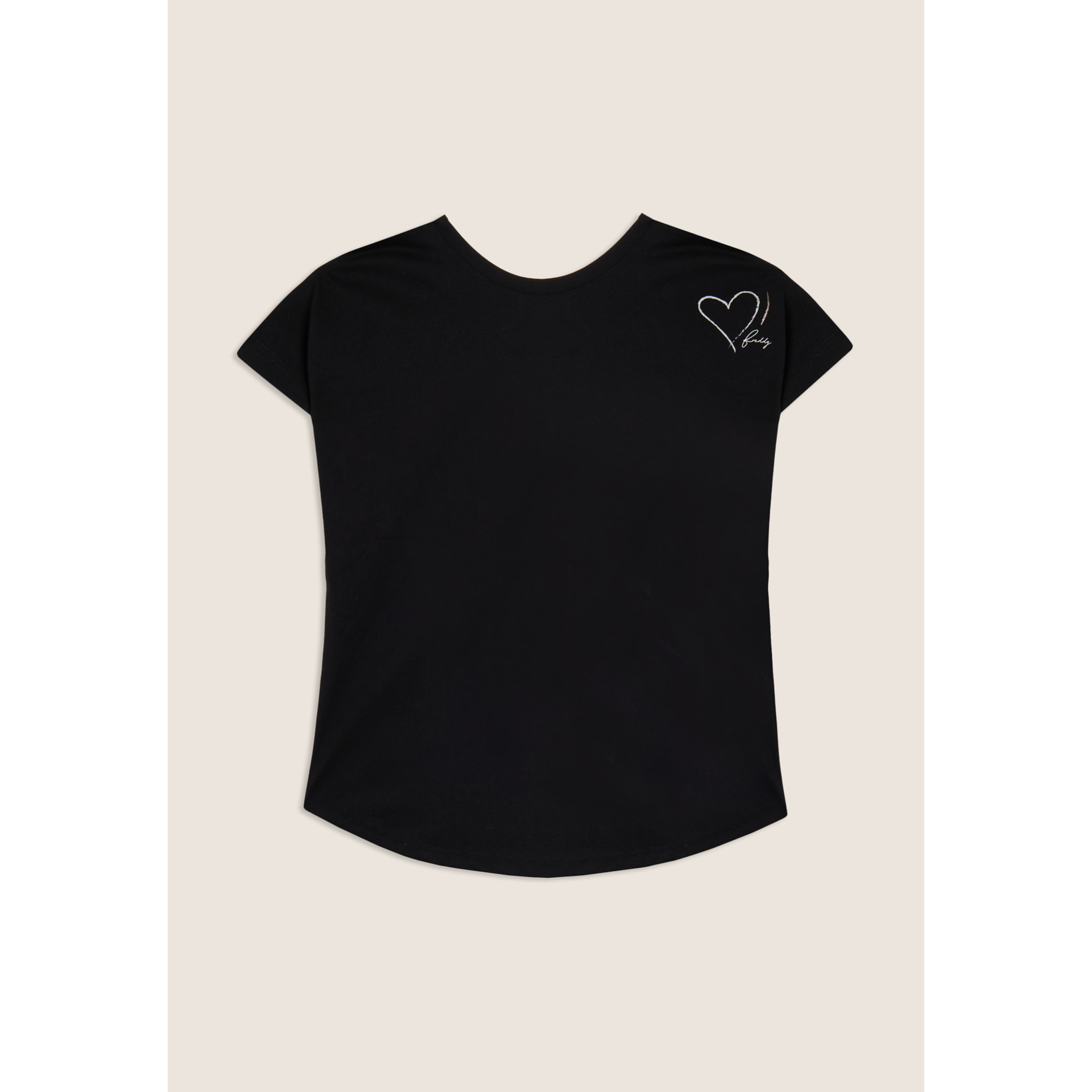 T-shirt reversibile con cuori e logo