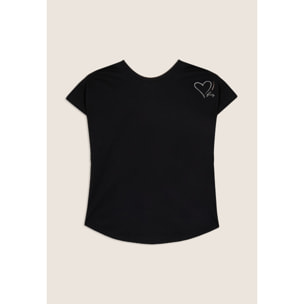 T-shirt reversibile con cuori e logo