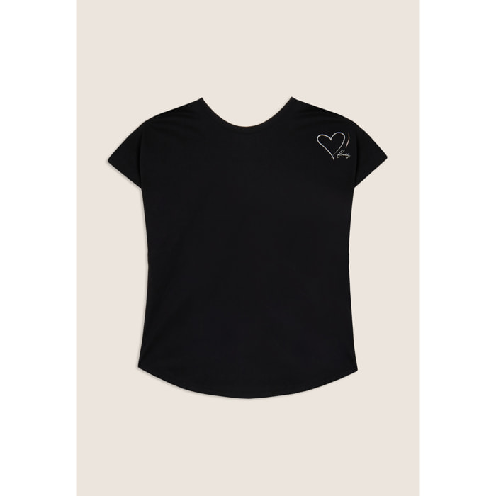 T-shirt reversibile con cuori e logo