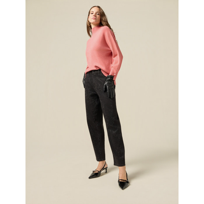 Oltre - Jeans boyslim con micro cristalli - Nero