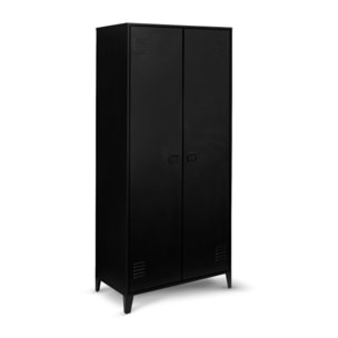 Armoire vestiaire 2 portes Storen en métal noir