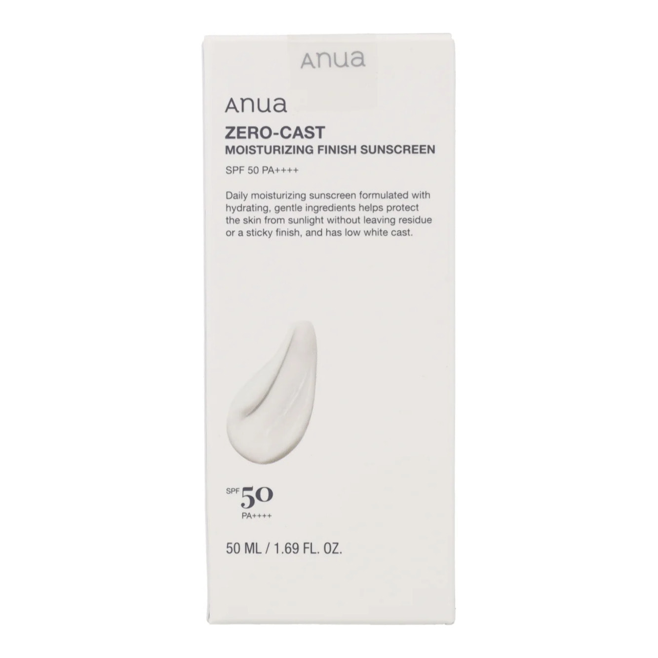 Zero-Cast Moisturizing Finish Sunscreen Anua 50ml