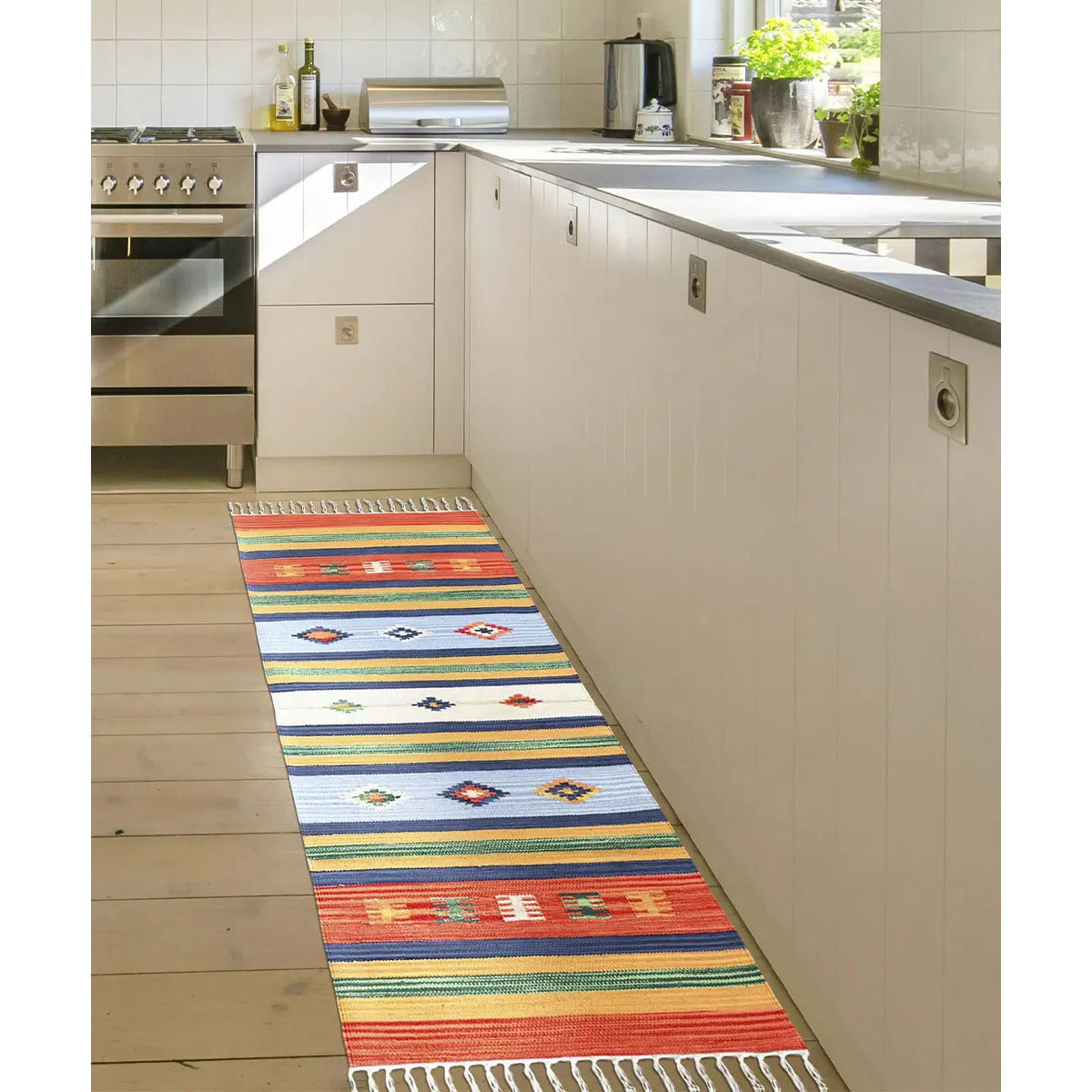 Tappeto kilim multiuso 100% cotone lavabile Tappeto salotto, soggiorno, camera da letto