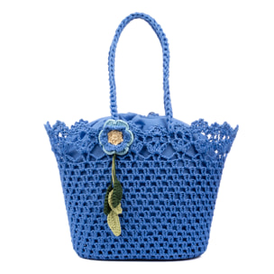 Zeccone bolso de hombro mujer. Fabricado en algodón, con borla decorativa.