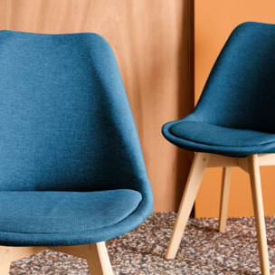 Chaise scandinave bois de hêtre et tissu (lot de 4) NILS