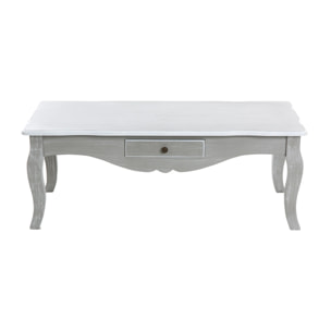 Mesa De Centro Madera Gris Blanco 110x60x40 Cm