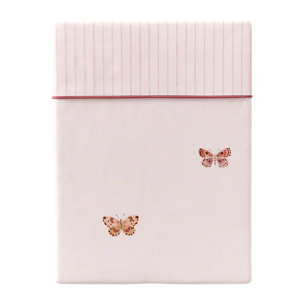 Drap plat imprimé en percale de coton, DÉLICATESSE, Rose foncé