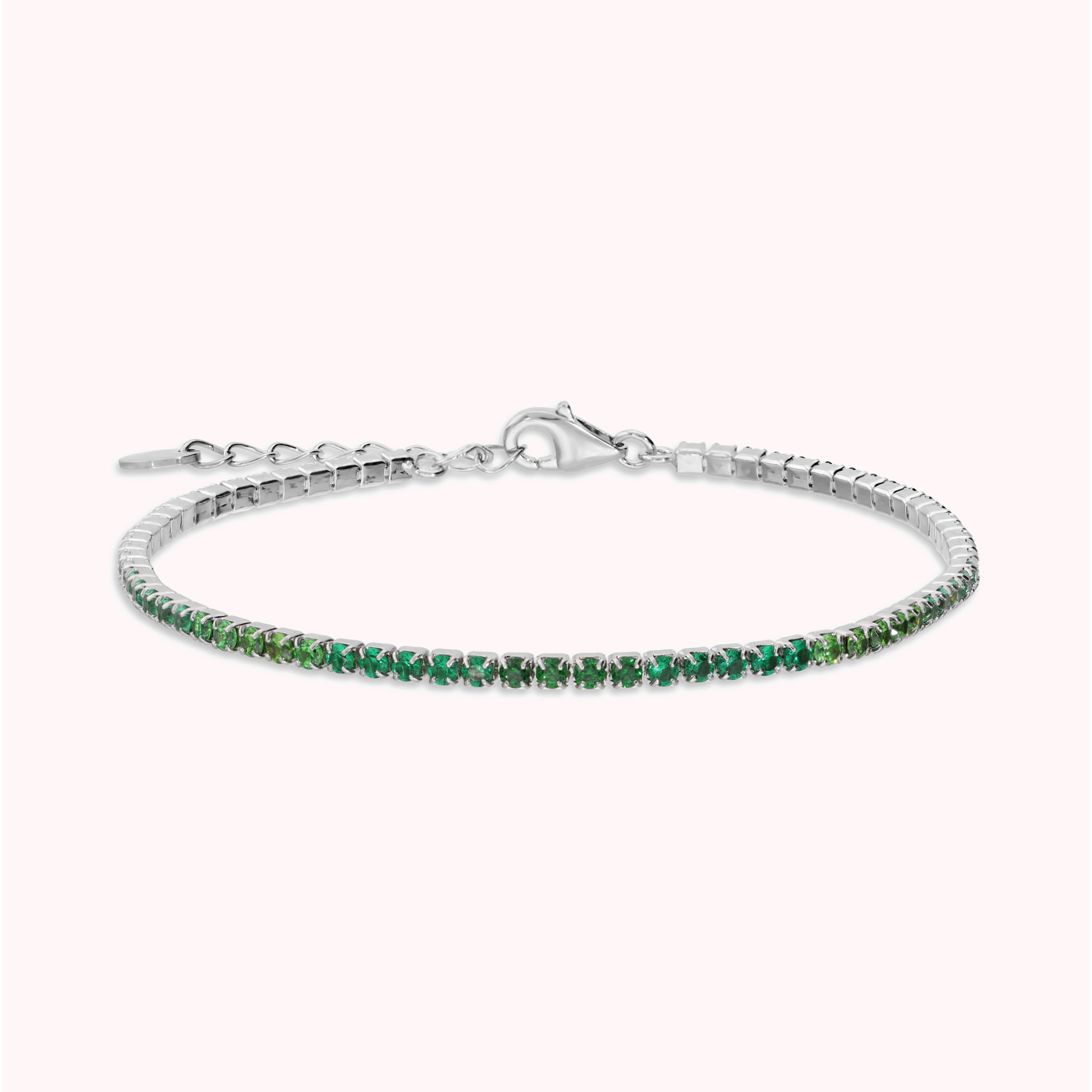 Bracciale Tennis con Cubic Zirconia Verdi Effetto Degradé