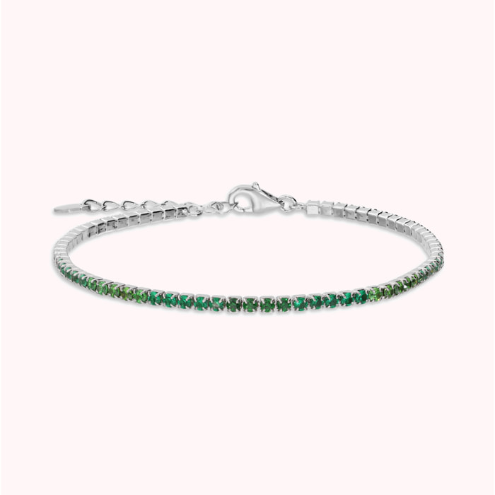 Bracciale Tennis con Cubic Zirconia Verdi Effetto Degradé