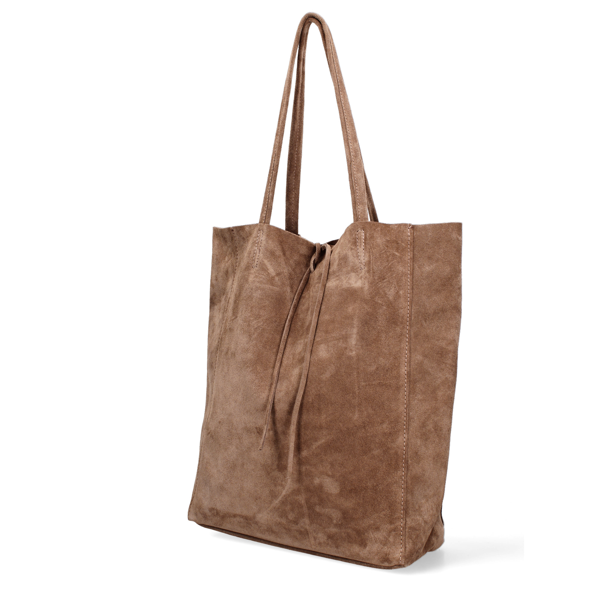 Borsa a mano da donna Made in Italy - Modello Lumena Prime - 100% pelle scamosciata - 28.0 x 35.5 x 12.5 cm