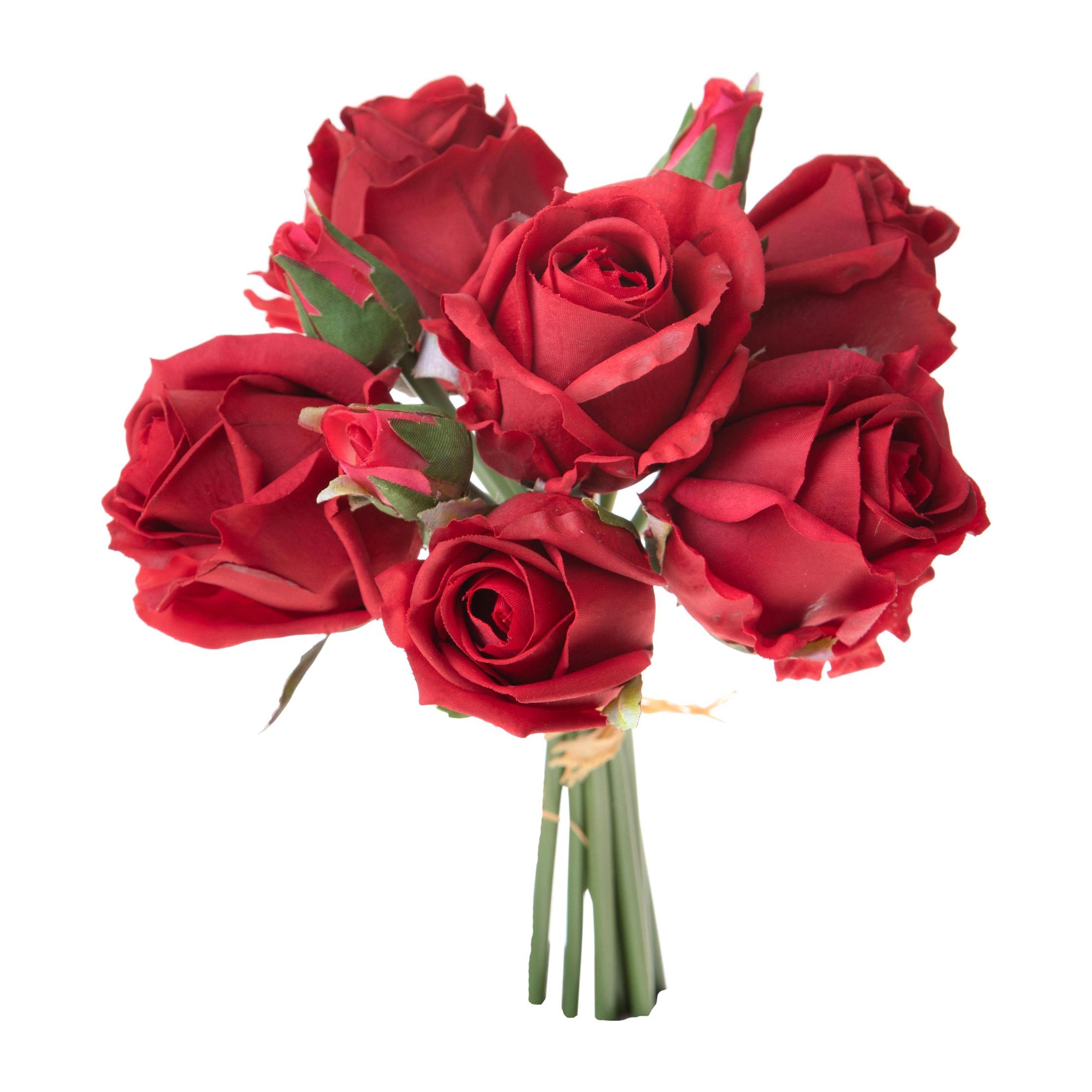 Bouquet Con Cm. Xltezza 22 Cm Nat Touchm - Pezzi 2 - 17X22X17cm - Colore: Rosso - Bianchi Dino - Fiori Artificiali