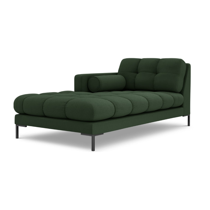 Méridienne gauche "Bali" en tissu structurel vert foncé