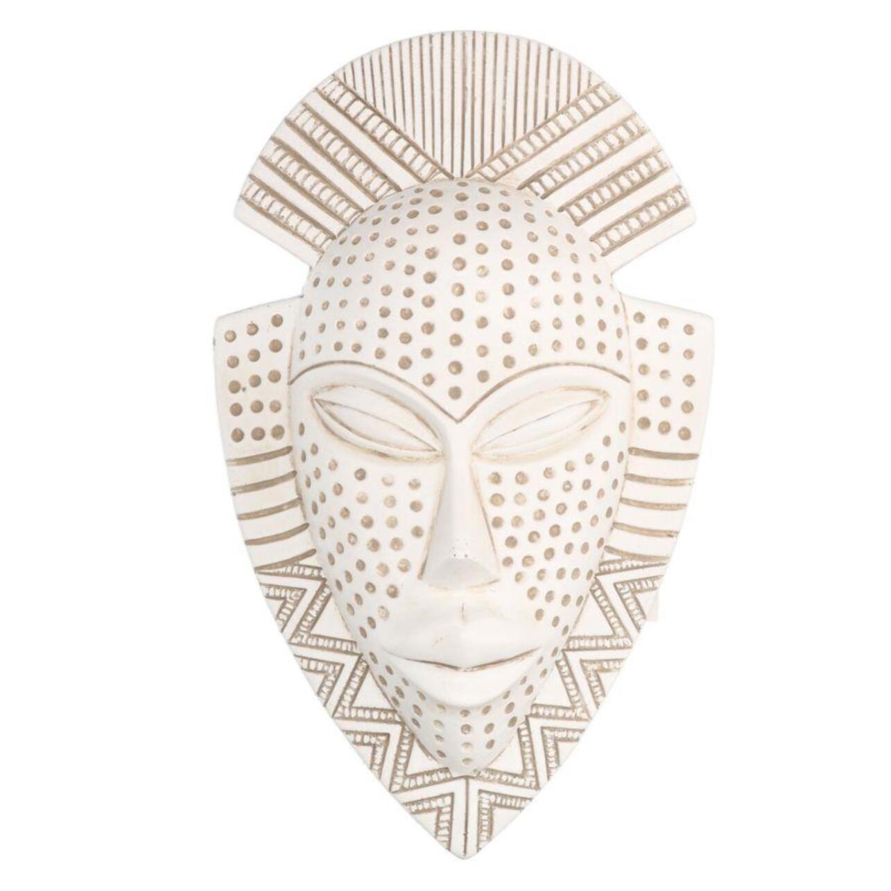 Maschera in resina bianca Donna africana cm15x25x7