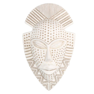 Maschera in resina bianca Donna africana cm15x25x7