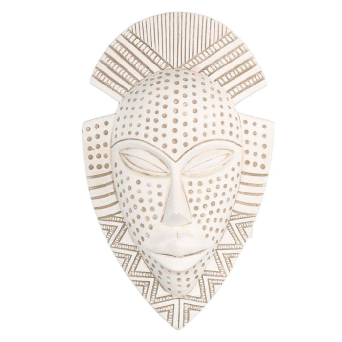 Maschera in resina bianca Donna africana cm15x25x7