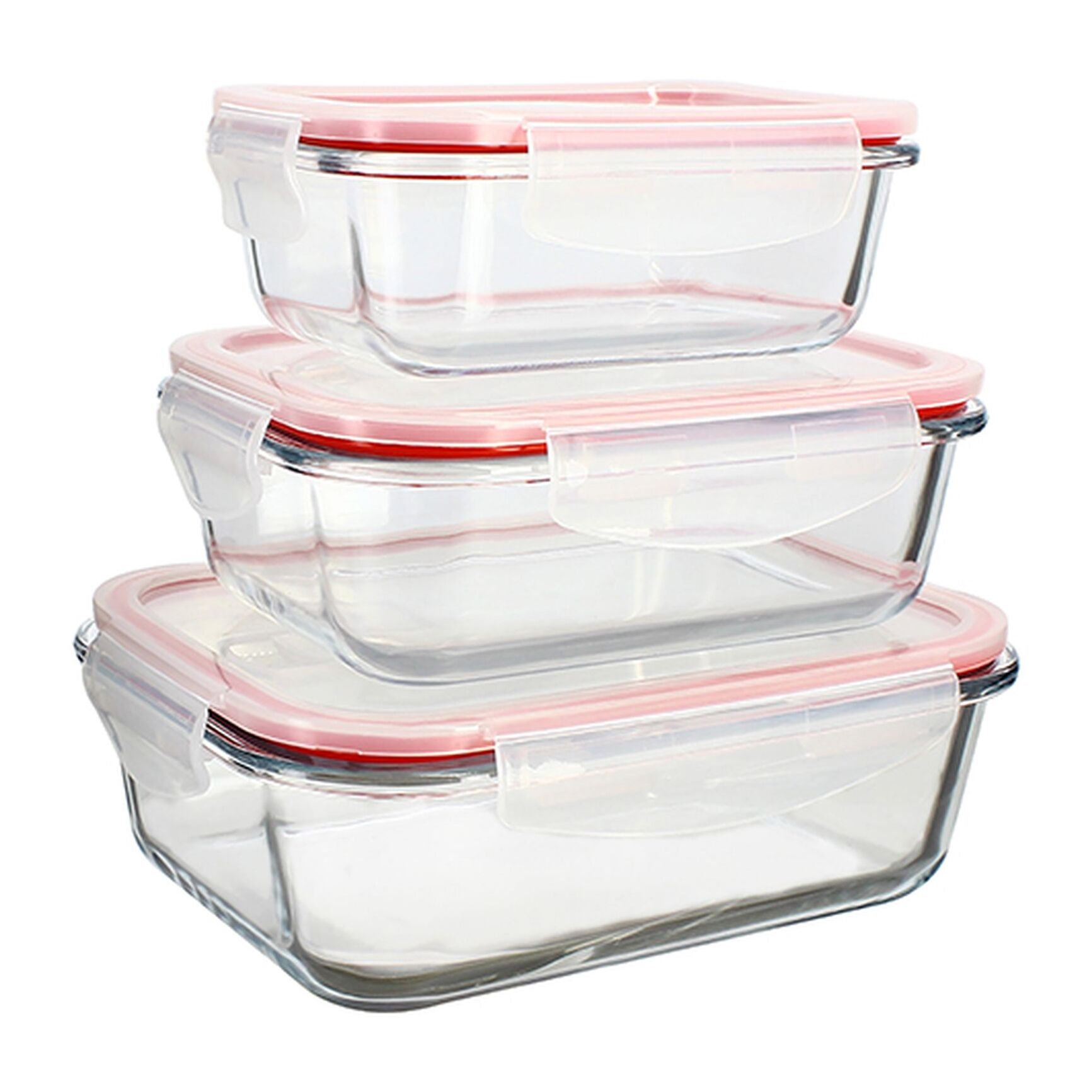 Lot de 3 boîtes hermétiques en verre  CLEMENTINE