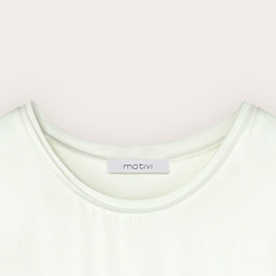Motivi - T-shirt bimaterica - Bianco