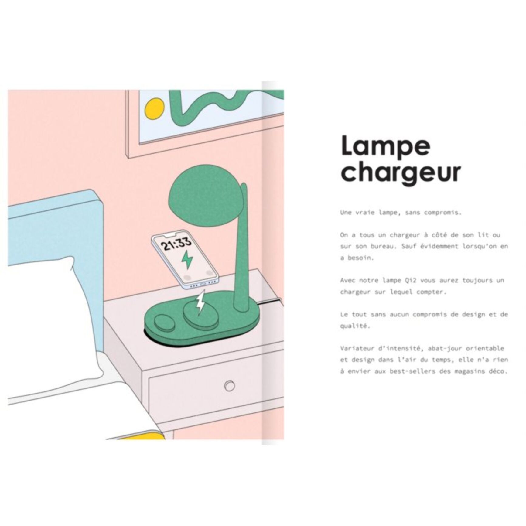 Chargeur CASYX Charge rapide Qi2 30 W jaune