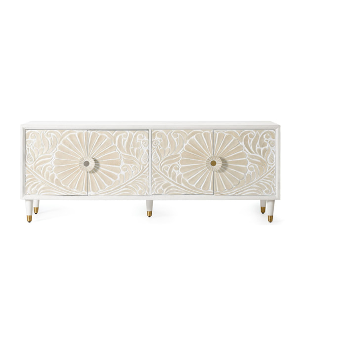 Mueble TV de Madera de Mango 170 Cm Estilo Mediterráneo Moderno