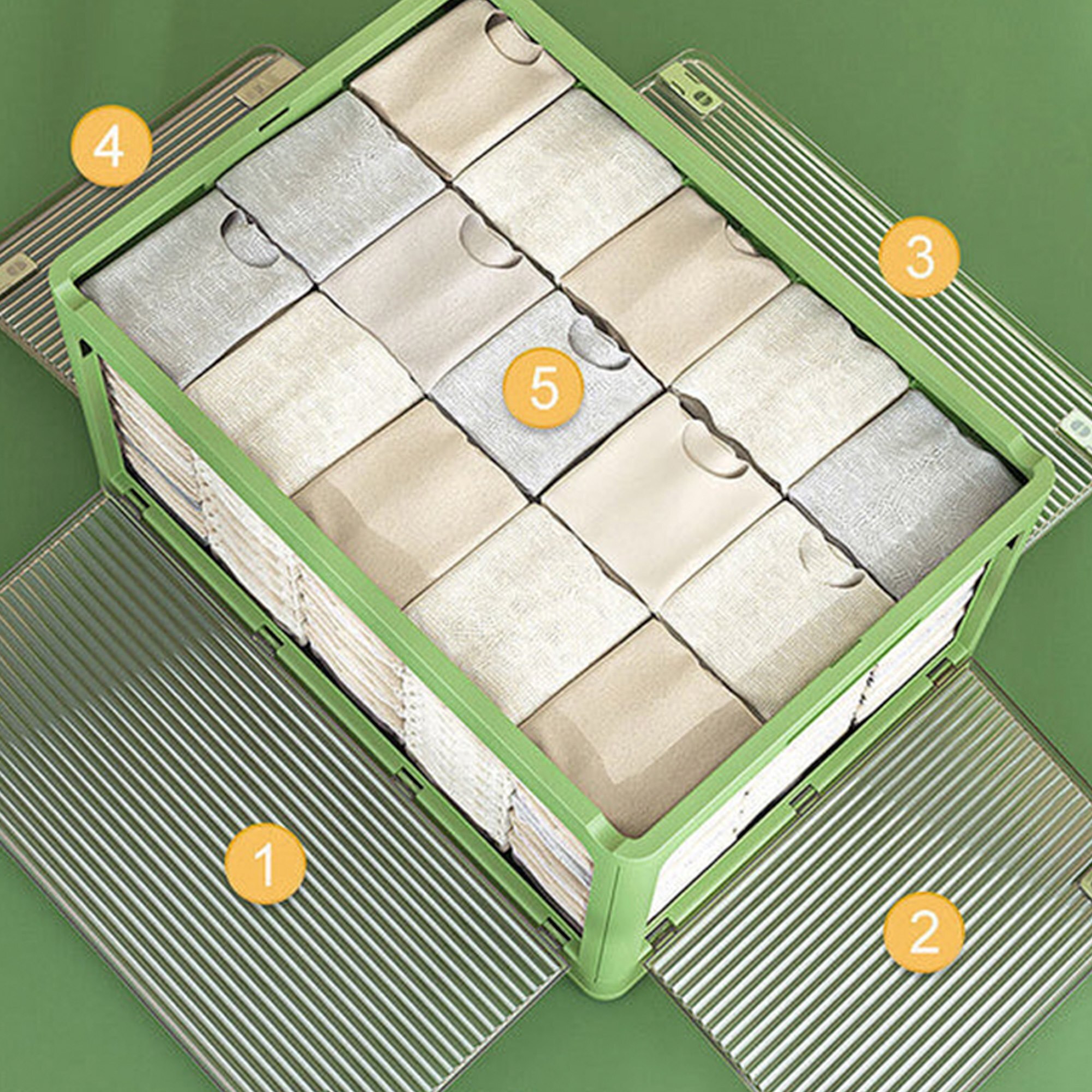 Set de 2 cajas de almacenamiento plegable multifuncional (40lx2)