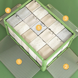 Set de 2 cajas de almacenamiento plegable multifuncional (40lx2)