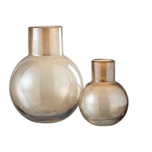 J-Line vase Boule Goulot - verre - ambre - large - 29 cm de hauteur
