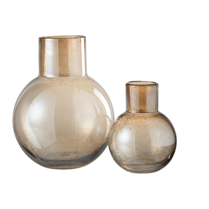J-Line vase Boule Goulot - verre - ambre - large - 29 cm de hauteur