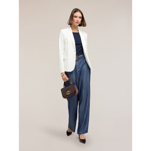 Motivi - Blazer strutturato in misto cotone - Bianco