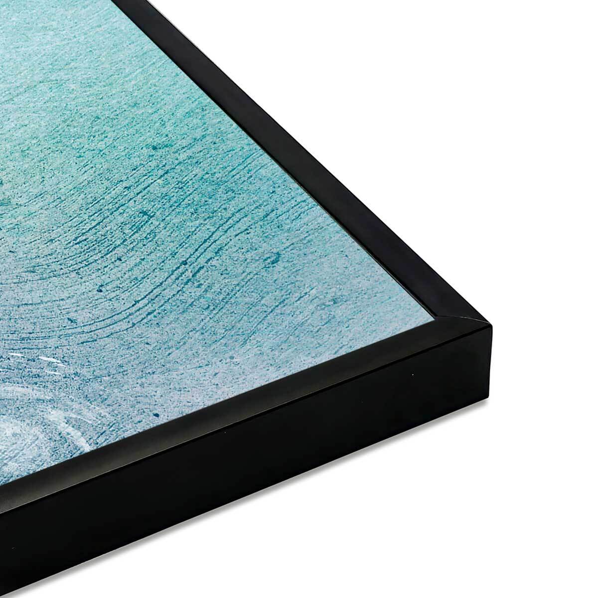 Affiche encadrée abstraite texture turquoise douce Affiche + cadre en métal - Noir