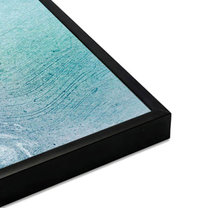 Affiche encadrée abstraite texture turquoise douce Affiche + cadre en métal - Noir