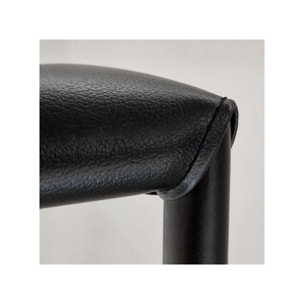 Chaise de bar avec dossier en simili & piétement en métal - SANDY