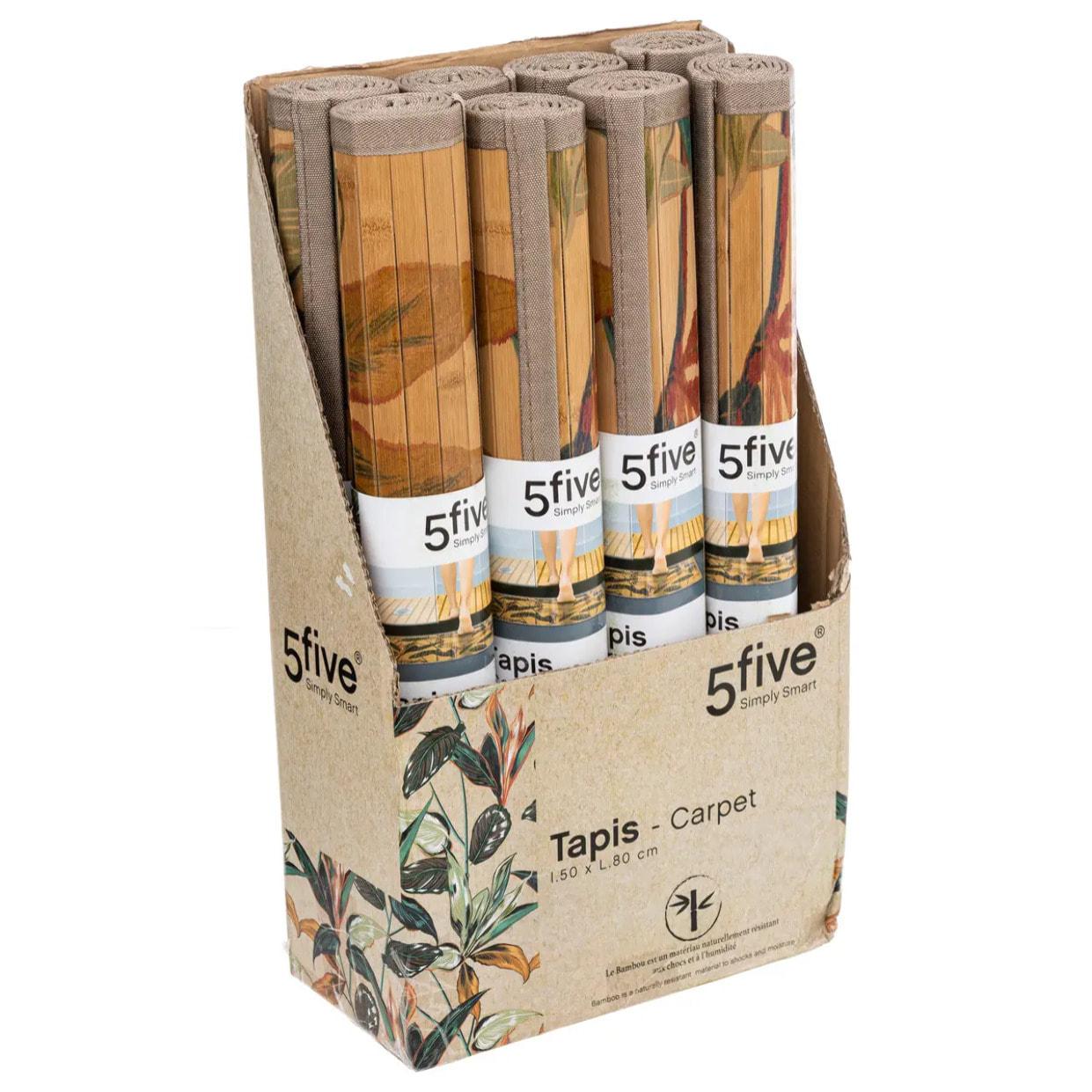 Tapis latte bambou 50x80cm "Palawan" multicolore