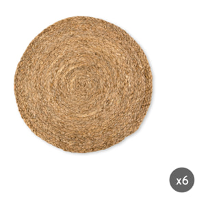 Set 6 tovagliette tonde Excelsa – Green Living, Foglia di Mais Beige