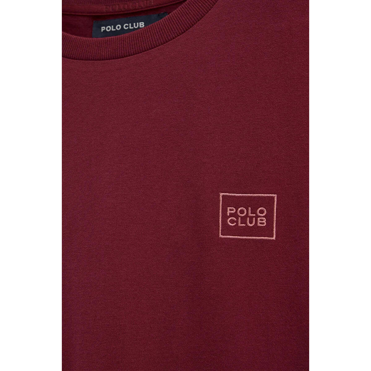 Camiseta granate de corte recto con parche Polo Club