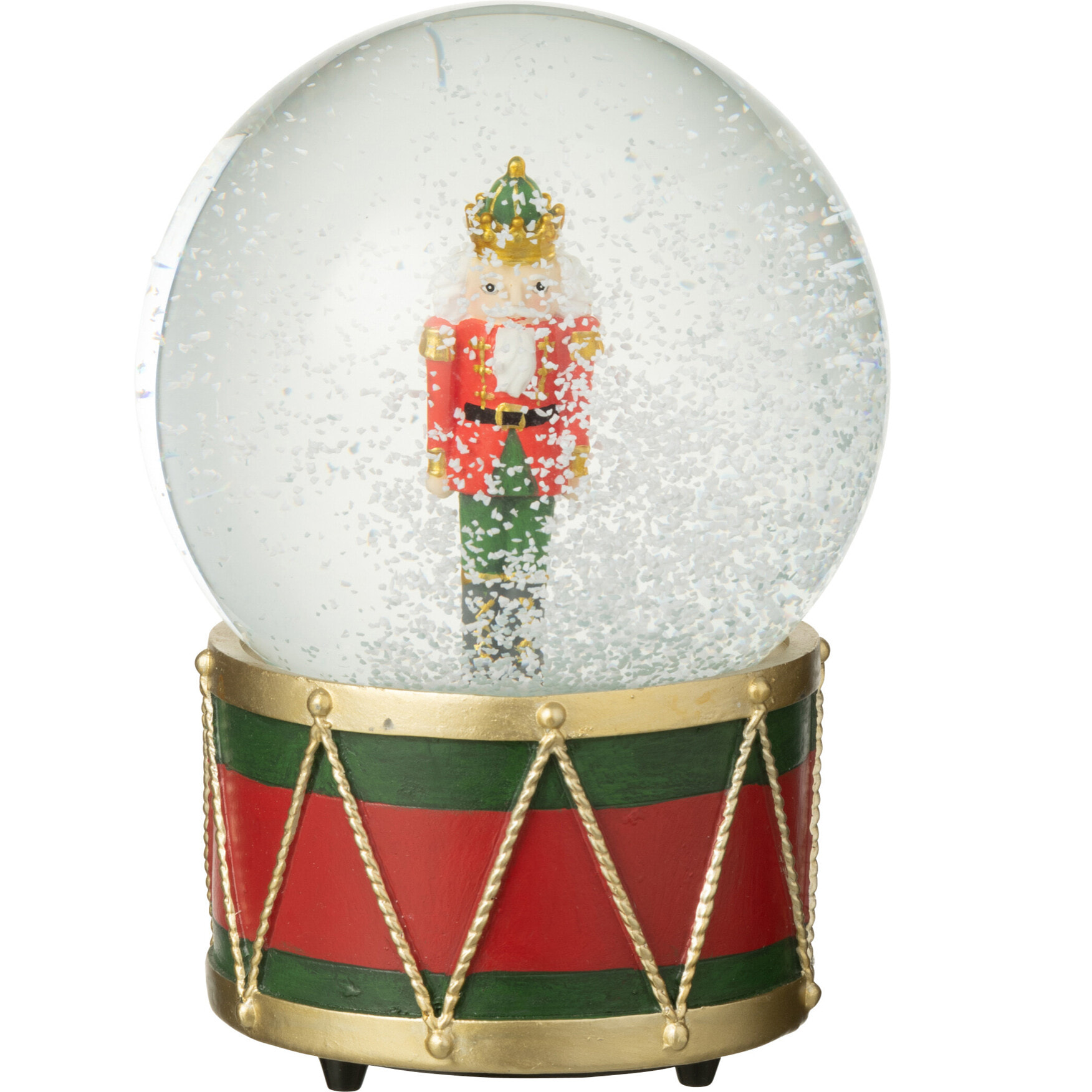 J-Line décoration Boule De Neige Casse-Noisette - polyrésine - rouge/vert foncé