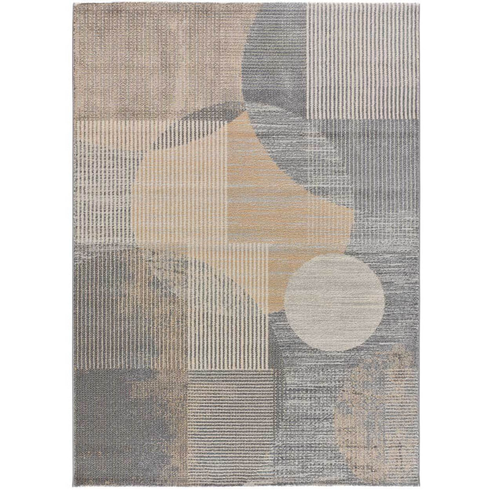 EDEL Alfombra abstracta de pelo corto en tonos gris y beige, varias medidas disponibles