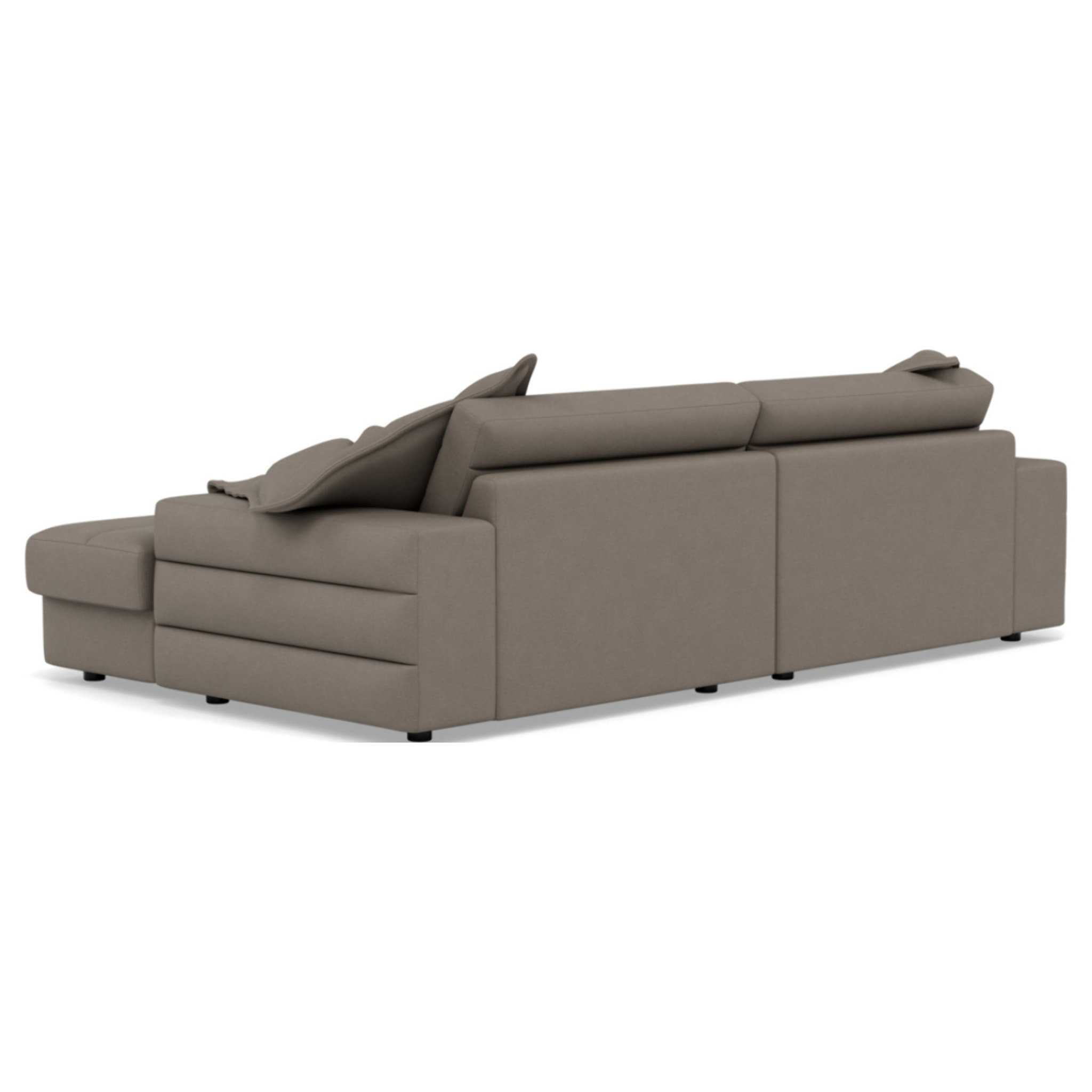 Giulia - canapé droit 4 places double méridienne - assise profonde - en tissu texturé - Gris clair