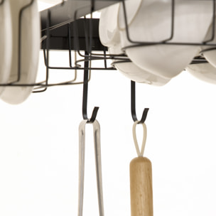 Égouttoir à vaiselle - organiseur d'évier - 9 espaces de séchage - acier noir