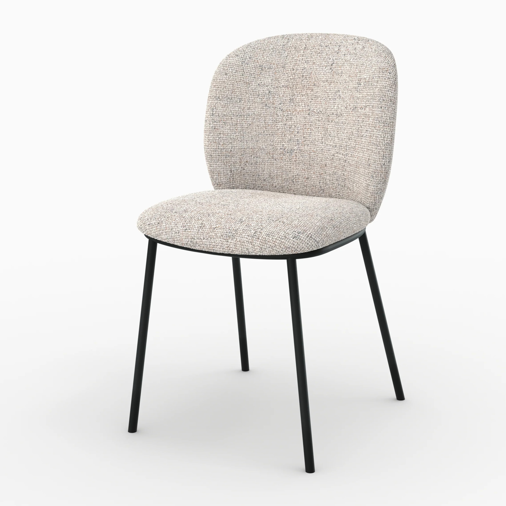 Lot de 2 chaises en tissu beige chiné - Adèle