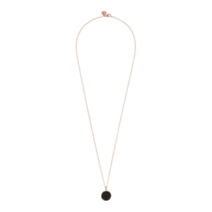 Collana Lunga Disco Pavé con Cubic Zirconia Placcata Oro Rosa 18kt