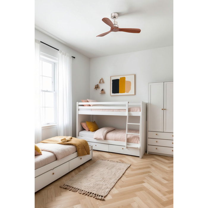 MINI LANTAU S Ventilateur de plafond nickel mat/noyer TUYA