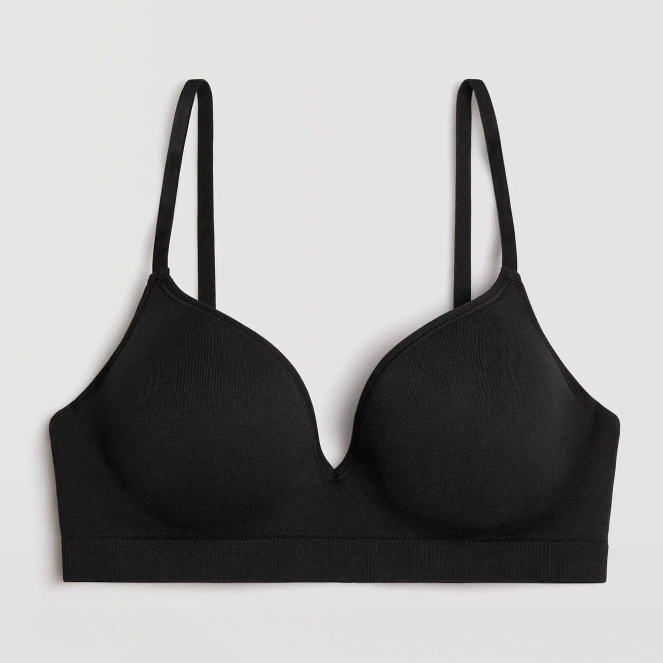 Reggiseno push-up invisibile nero, coppe B e C