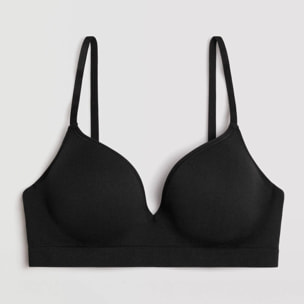 Reggiseno push-up invisibile nero, coppe B e C