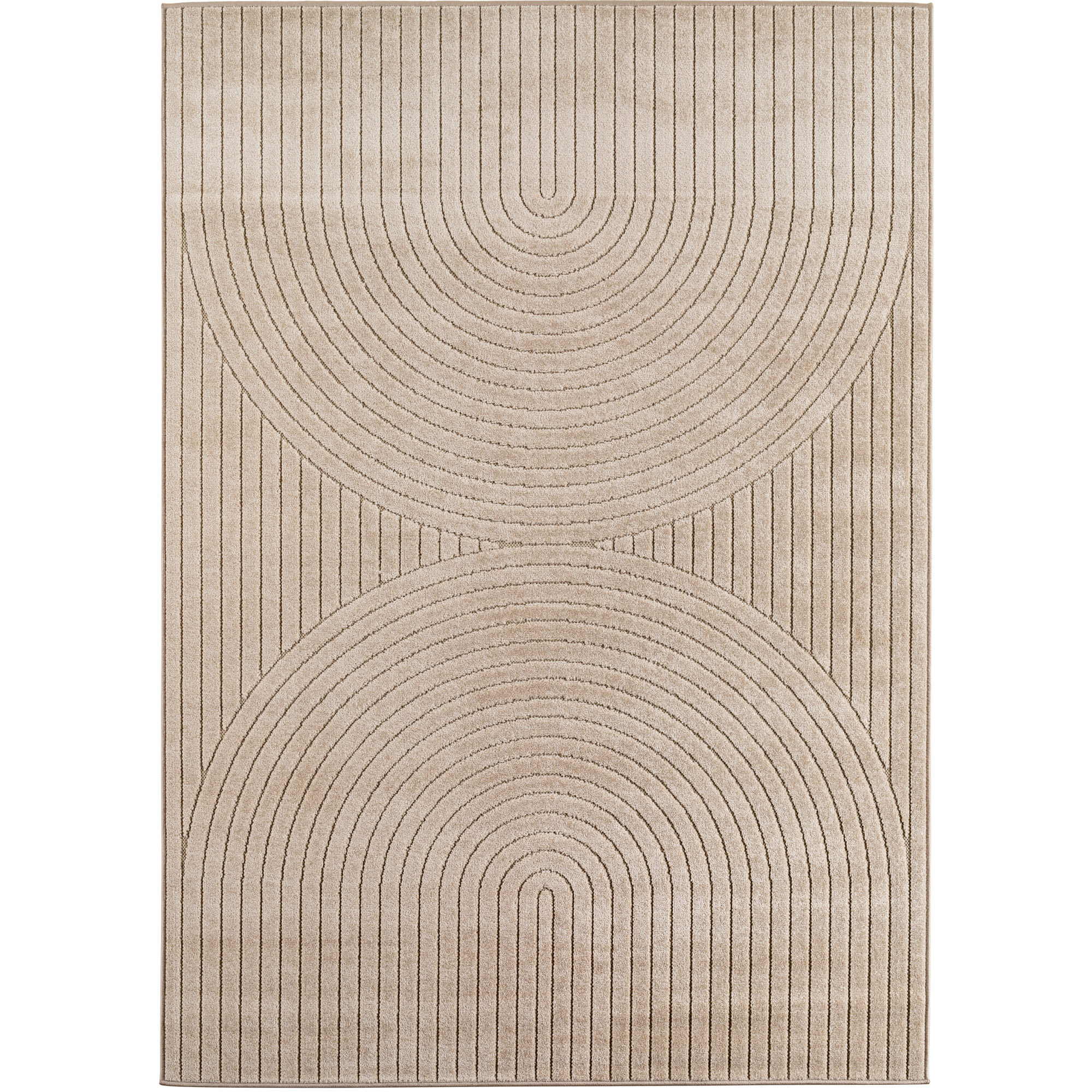 ALVORA - Tapis intérieur/extérieur beige à motif géométrique